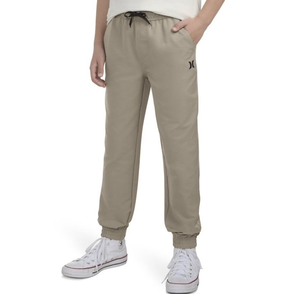 Hurley Boys Woven Nylon Performance Jogger Pants Tan Khaki Size 10/12